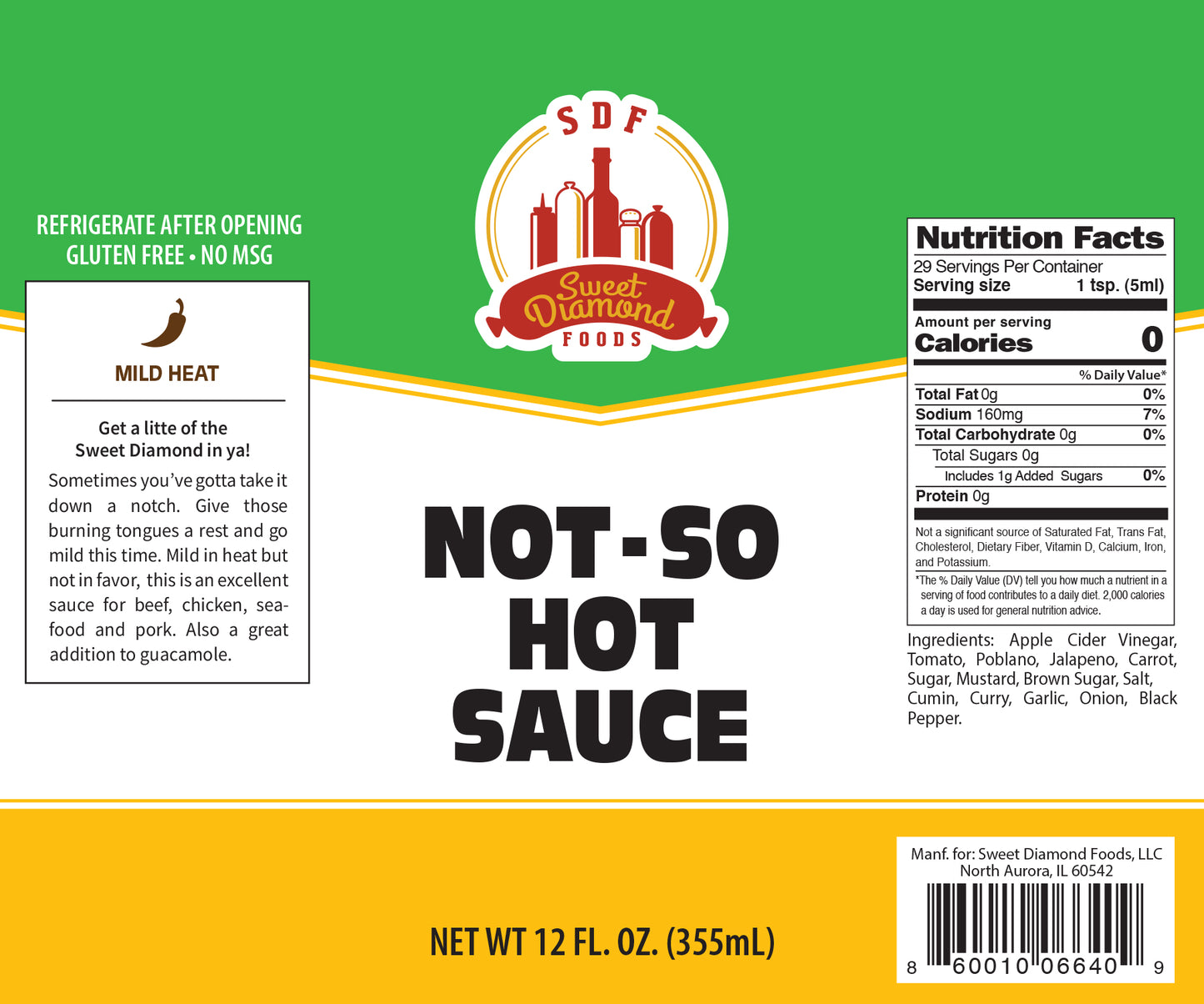 Sweet Diamond's Not-So Hot Sauce